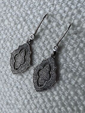 Genuine Pandora Sparkling Lace Dangle Earrings S925 ALE